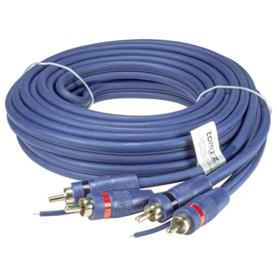 Abbildung von tomzz Audio 5500 001 Profi RCA Cinchkabel 5m, 2 Fach geschirmt, blau, mit Remoteleitung