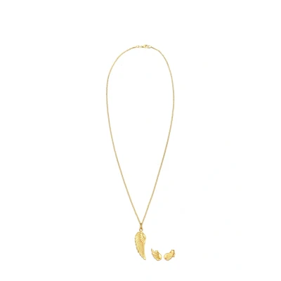 Abbildung von Elli Jewelry SET Wings Ohrringe goldcoloured, Damen, Größe: 45, Gold coloured