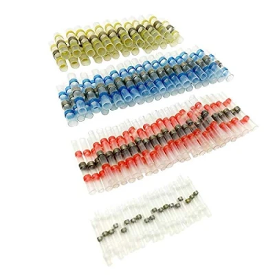 Abbildung von Sopoby Lötverbinder, 4 Verschiedene Größen Schrumpfverbinder Stoßverbinder Quetschverbinder Kabelverbinder,100 pcs Lötverbinder Set Sortiment