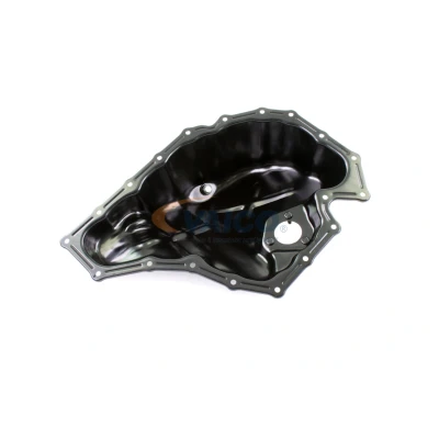 Abbildung von VAICO V10 3495 Ölwanne mit Ölablassschraube, ohne Dichtung Bohrung für Ölstandsensor Stahlblech Original Qualität AUDI: A4 B8 Saloon