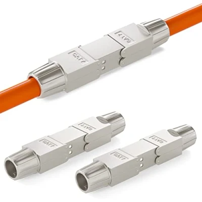 Abbildung von HB DIGITAL 3x Cat.7 LSA werkzeugloser Netzwerkkabel verbinder CAT 7 STP feldkonfektionierbare Kupplung Adapter Verlängerung für LAN Verlegekabel Ethernet Installationskabel