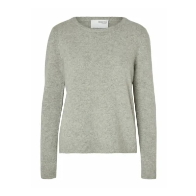 Abbildung von Selected Femme Strickpullover, Damen, Größe: Medium, Light grey melange