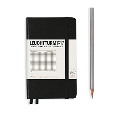Abbildung von LEUCHTTURM1917 318898 Notizbuch Pocket (A6), Hardcover, 187 nummerierte Seiten, Schwarz, kariert