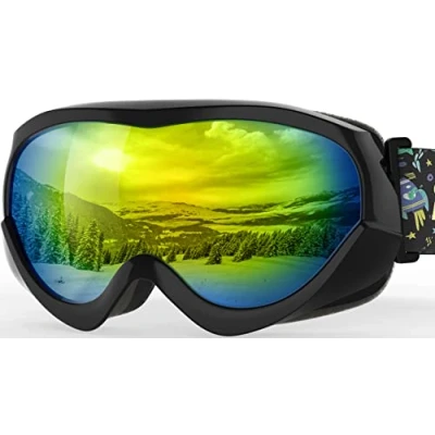 Abbildung von OutdoorMaster Kinder Skibrille Helmkompatible Schneebrille für Jungen &amp; Mädchen mit 100% UV Schutz VLT 13.3%