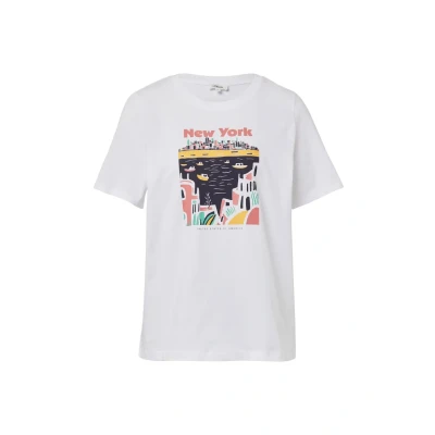 Abbildung von T Shirt mit Frontprint weiß 42