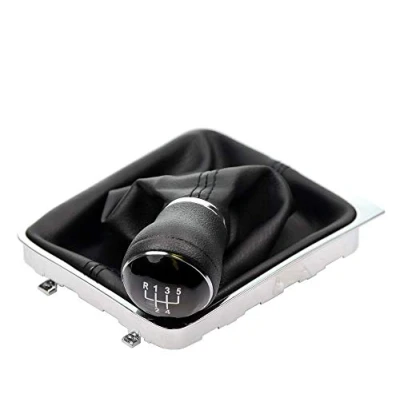 Abbildung von L&amp;P A261 4 Schaltsack Schaltmanschette Schwarz Schaltknauf 5 Gang 12mm kompatibel mit VW Passat 3C B6 3C2 3C5 Bj. 2005 2011 Rahmen Komplettset Knauf als Plug Play Ersatzteil 3C0711113