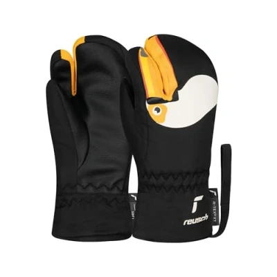 Abbildung von Reusch Peggy R TEX® XT Lobster warme, wasserdichte, Winddichte und atmungsaktive 3 Fingerhandschuhe Winterhandschuhe für Babys Kleinkinder Mädchen Jungen, Schwarz