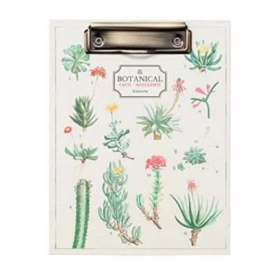 Abbildung von Kokonote Klemmbrettmappe A5 Klemmbrett Mappe mit Motiv Botanical Cacti Schreibbrett A4