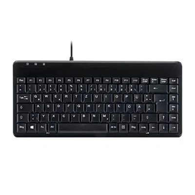 Abbildung von Perixx PERIBOARD 409 P Kompakte Mini PS/2 Tastatur Kabelgebunden 315x147x21mm 1,80 Meter Kabel QWERTZ Deutsches Layout