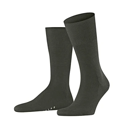 Abbildung von FALKE Herren Socken Airport M So Wolle Baumwolle einfarbig 1 Paar, Grün Green Melange 7155, 45 46