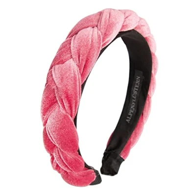 Abbildung von Alpenflüstern Trachten Haarreif Samt Flechtoptik Damen Haarschmuck rutschfest, Haarband geflochten fürs Dirndl (rosa rosé) ADV132