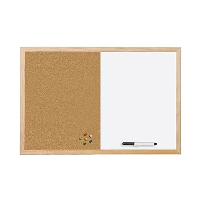 Abbildung von Bi Office Kombitafel, Magnetische und Korkoberfläche in einem Produkt, Holzrahmen, 60 X 45 Cm