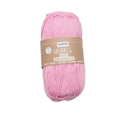 Abbildung von Glorex 5 1004 06 Cotton 100 % Baumwolle, vielseitig einsetzbar zum Stricken, Häkeln und Basteln, sehr gute Qualität, weich waschbar, 50 g, ca. 170 m, fuchsia