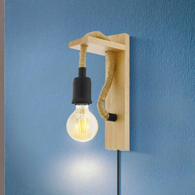 Abbildung von EGLO Wandleuchte »RAMPSIDE«, 1 flammig, Leuchtmittel E27 ohne Leuchtmittel, Vintage Wandleuchte, Industrial, Wandspot, E27, inkl. Kabelschalter