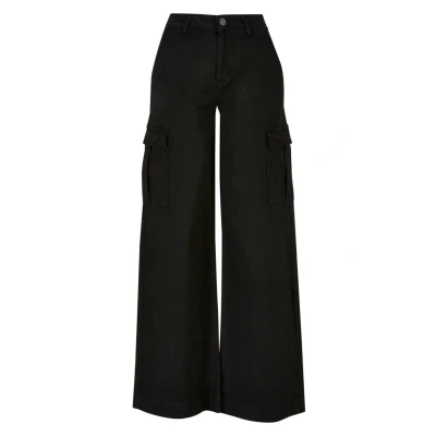 Abbildung von Urban Classics WIDE LEG Twill Cargohose, Damen, Größe: 36, Black