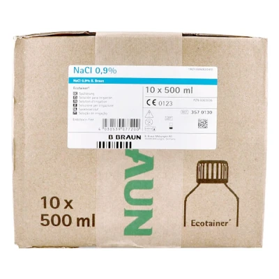 Abbildung von NaCl 0,9% Spüllösung Flasche 500ml 500 ml Ecotainer