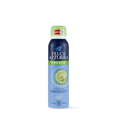 Abbildung von Felce Azzurra Fresh Deodorant Spray mit Aloe Vera, IdraTalc Formel, Wirksamkeit 48 Stunden, hinterlässt keine Flecken 150 ml