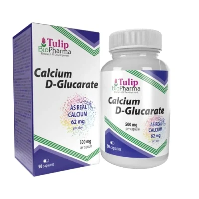 Abbildung von Tulip BioPharma Calcium D Glucarat 500mg 90 Kapseln, Laborgeprüft Hohe Festigkeit Ohne Füllstoffe oder Bulker Gluten, GMO fre