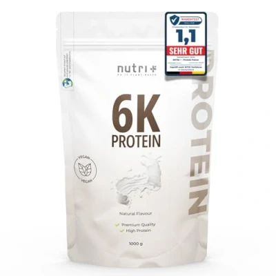 Abbildung von Nutri + Protein Pulver Neutral 1 kg 85% Eiweiß zuckerfrei fettfrei Proteinpulver ohne Süßstoff, Geschmack ideal zum Backen 1000 g Natural