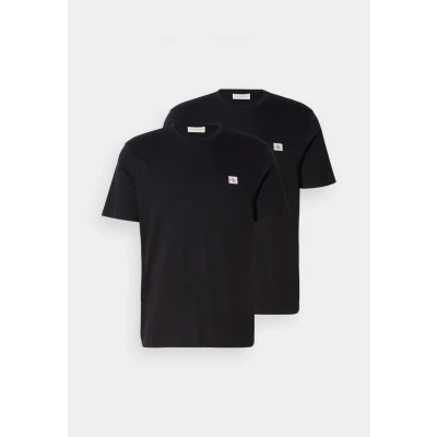 Abbildung von Calvin Klein Jeans Badge TEE 2 PACK Tshirt basic, Herren, Größe: Large, Black/black
