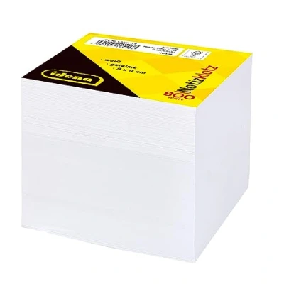 Abbildung von Idena 10446 Notizklotz geleimt, 9 x cm, 80 g/m², ca. 800 Blatt, weiß, Nachfüllpack für Zettelbox
