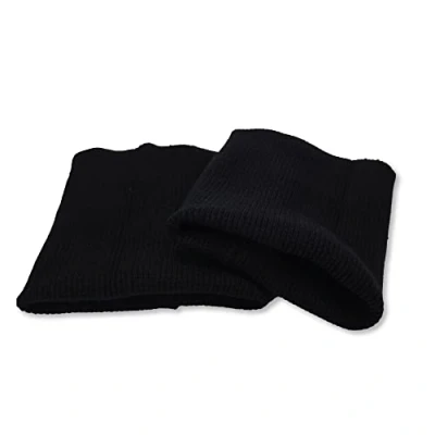 Abbildung von USIT, Bündchen aus Baumwolle, 8 x 9 cm, ideal zum Reparieren von Pullovern und Sweatshirts, 1 Paar, Schwarz