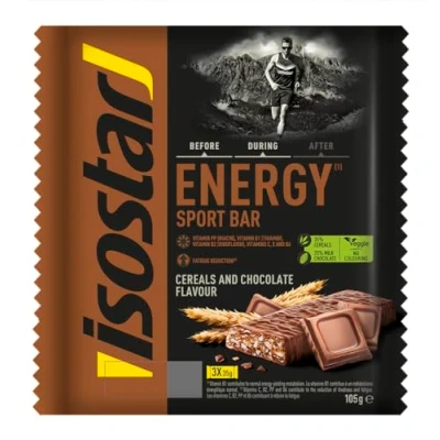Abbildung von Isostar Energy Riegel mit Schoko Geschmack Energieriegel Energieversorgung 3 x 35 g 201377