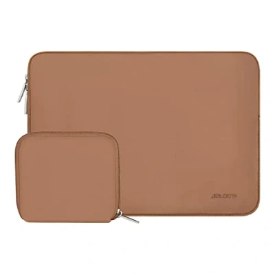 Abbildung von MOSISO Laptop Hülle Tasche Kompatibel mit MacBook Air/Pro Retina,13 13,3 Zoll Notebook,Kompatibel Pro 14 2024 2021 M3 M2 M1 Chip Max,Neopren Sleeve Klein Fall,Braun