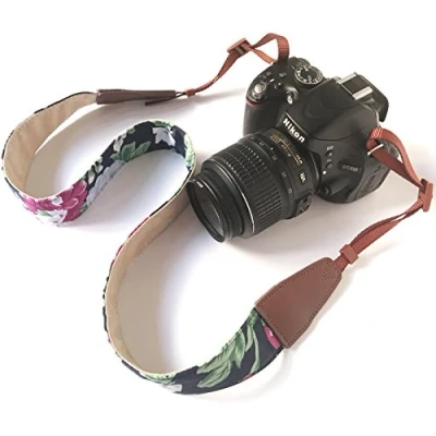 Abbildung von Bestele Kameragurt für Schultergurt, weicher Vintage Druck, DSLR/SLR/Nikon/Canon/Sony/Lumix/Fujifilm/Rico/Samsung/Olympus usw. (blauer Druck)