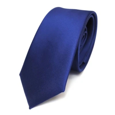 Abbildung von TigerTie Herren Krawatte 6 cm schmale Satin Tie in blau royalblau einfarbig uni Business, festliche Veranstaltungen und Freizeit