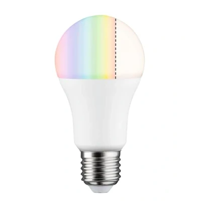 Abbildung von Paulmann 50124 LED Lampe Standardform Smart Home Zigbee RGBW 9,3 Watt dimmbar Energiesparlampe Matt Beleuchtung Lampen 2700 K E27