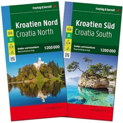 Abbildung von freytag &amp; berndt Kroatien, Straßenkarten Set 1:200.000, berndt: 2 Blätter und Infoguide in Kunststoff Hülle (freytag Auto + Freizeitkarten)