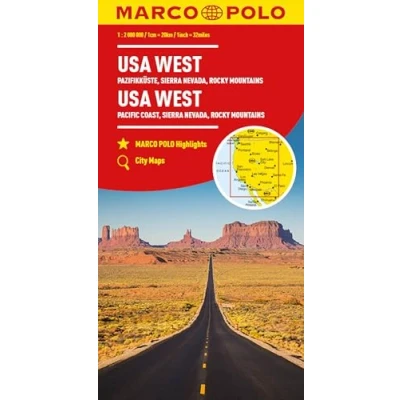 Abbildung von MARCO POLO Kontinentalkarte USA West 1:2 Mio.: Pazifikküste, Sierra Nevada, Rocky Mountains