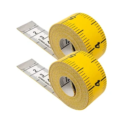 Abbildung von Schneidermaßband, 2 Stück, universal Maßband mit 150 CM Gesamtlänge, in 1 und INCH Skalierung, Ausmessung von Kleidung, Körper Fett, Rollmaßband, Rolle Messband Aufbewahrungsknopf