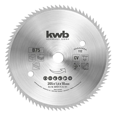 Abbildung von kwb Kreissägeblatt 205 x 18 mm, Made in Germany, sehr feine Schnitte, Sägeblatt geeignet für Holzpaneele, Profilholz und Weichholz