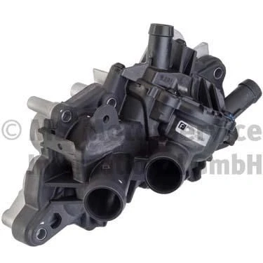 Abbildung von PIERBURG 7.07152.13.0 Wasserpumpe mit Dichtung Thermostat, Kühlmittelregler mechanisch VOLKSWAGEN: Golf 7, 7 Variant, Polo V Hatchback