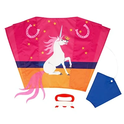 Abbildung von Wolkenstürmer® Sled Einhorn Sunny Kinderdachen für Einsteiger ab 3 Jahren Einleiner 1 Leiner Kinder Flugdrachen ohne Gestänge mit Pferd und Horn