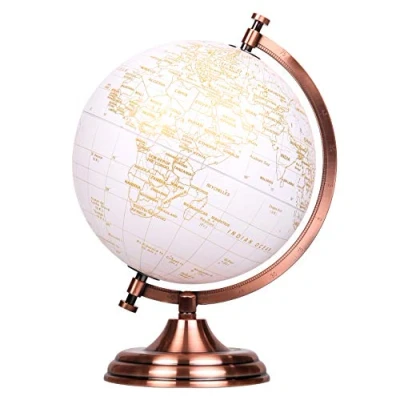 Abbildung von Exerz 20cm Globus Golden Farbe Metallisch Pädagogische, Geografische, Moderne Desktop Dekoration Metallbogen Und Basis, In Goldener Beschichtet Englische Karte