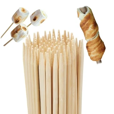 Abbildung von Relaxdays 10023273, natur Grillspieße aus Bambus, 100er Set, für Marshmallows u. Stockbrot, Lagerfeuer, universal, 90 cm lang