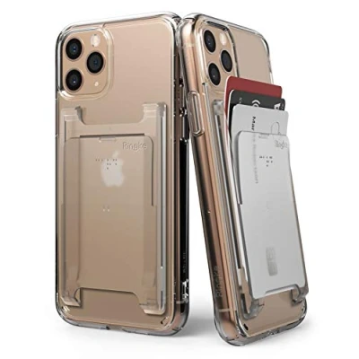 Abbildung von Ringke Slot Card Holder [Clear Mist] Handy Kartenhalter Kartenetui Kartenfach Kreditkartenetui für iPhone 15, 14, 13, 12 Series, Galaxy S24, S23 und Android