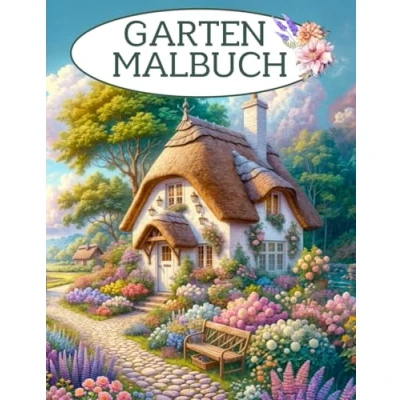 Abbildung von Garten Malbuch: Malbuch für Erwachsene und Blumen Ausmalbuch mit 50 wunderschönen Motiven zur Förderung der Kreativität Entspannung.