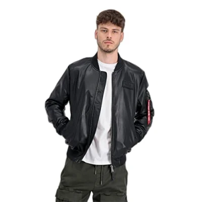Abbildung von Alpha Industries Kunstlederjacke, Herren, Größe: Small, Black