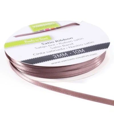 Abbildung von Vaessen Creative 301002 0023 Satinband Milchschokolade Braun, 3 mm x 10 Meter, Schleifenband, Dekoband, Geschenkband und Stoffband für Hochzeit, Taufe Geburtstagsgeschenke, 3MM