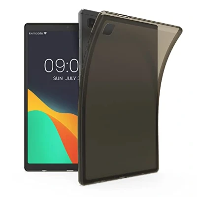 Abbildung von kwmobile Hülle kompatibel mit Samsung Galaxy Tab A7 Lite 8.7 (2021) weiches TPU Silikon Case Transparent Tablet Cover Schwarz