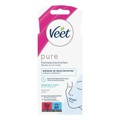 Abbildung von Veet Kaltwachs streifen Gesicht