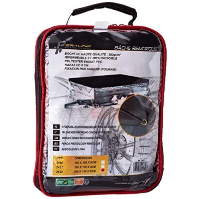 Abbildung von Peraline 2452 Anhängerplane, flach, Polyester/PVC, 200 x 120 8 cm, Schwarz