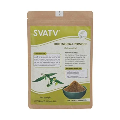 Abbildung von SVATV Bhringraj Pulver II Eclipta Alba für seidige Haare Ausgezeichnete Haarspülung 227 g, 0,5 lb, 8 oz