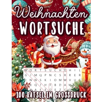 Abbildung von Wortsuchrätsel Weihnachten: Großdruck Rätsel zu 100 Themen mit 1500 versteckten Wörtern für Erwachsene, Senioren &amp; Kinder