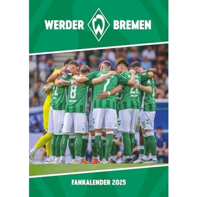 Abbildung von N NEUMANNVERLAGE Werder Bremen 2025 Wandkalender, 29,7x42cm, Fußball Kalender mit Motiven der Stars, Fan Highlights, Spiralbindung und deutsches Kalendarium