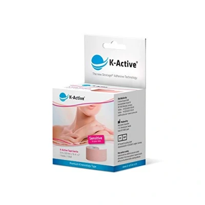 Abbildung von K Active Kinesiologie Tape GENTLE mit STRATAGEL® Klebertechnologie für empfindliche Haut, 50 mm x 5 m, 2 Rollen